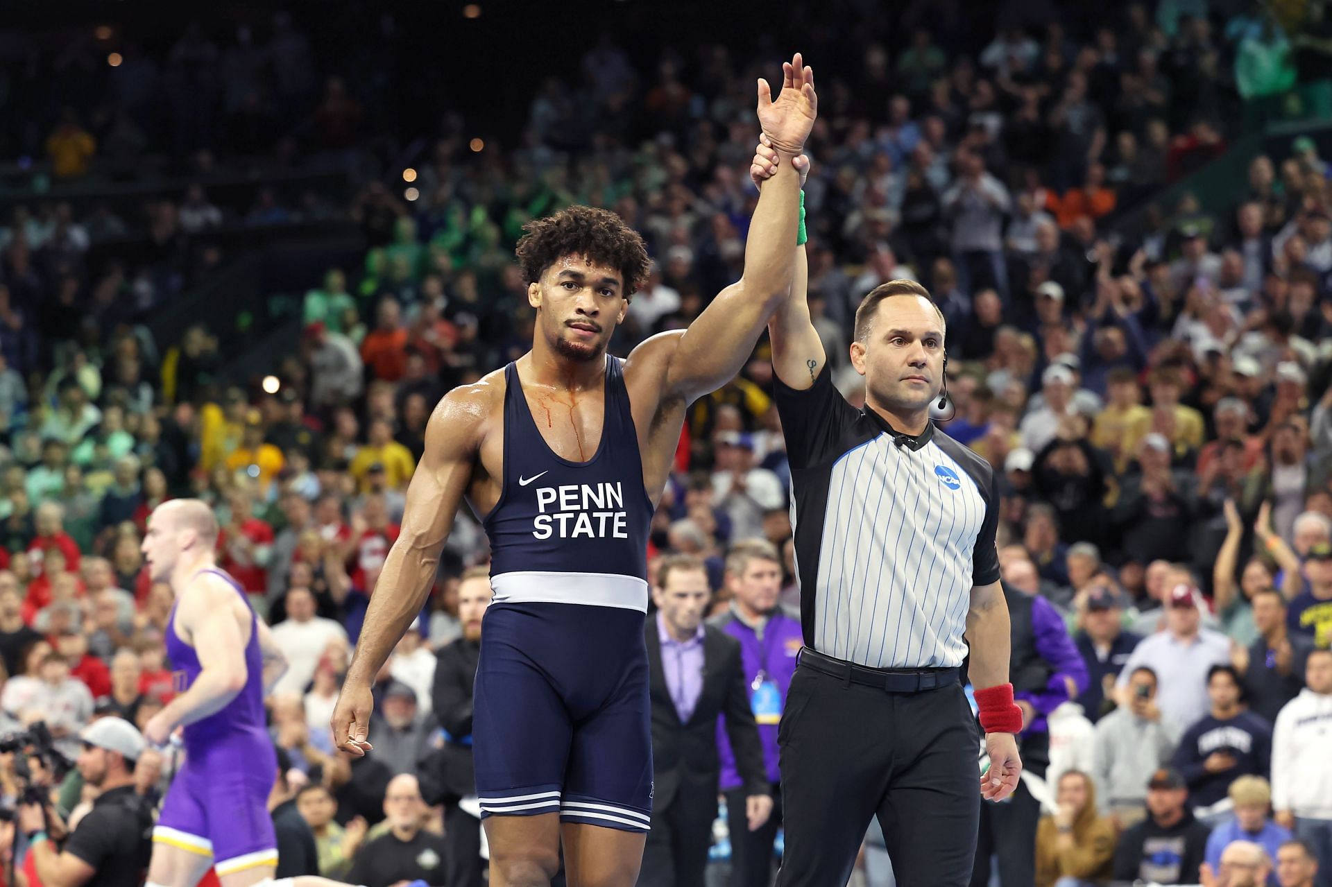 Carter Starocci at the 2025 NCAA Division I Men's Wrestling Championship - Source: Getty